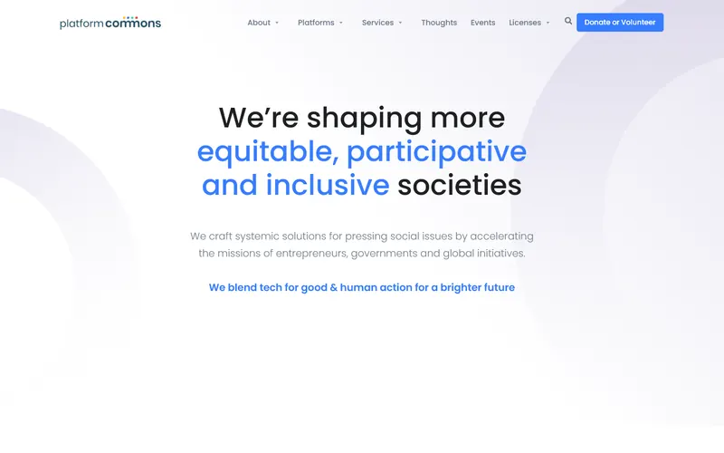 Platform Commons website home page