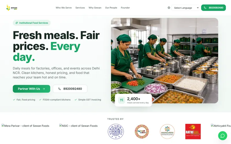 Sewan website home page